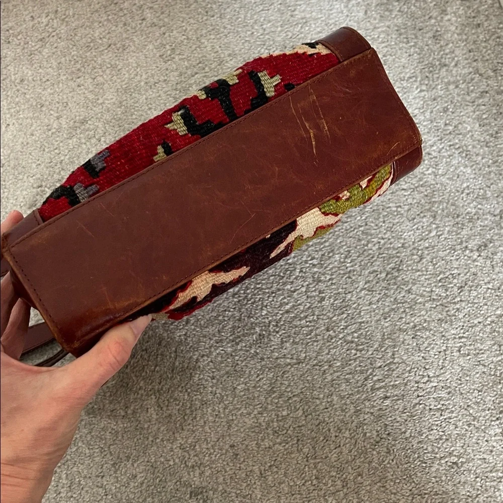 Vintage Turkish Kilim Leather Bag Boho